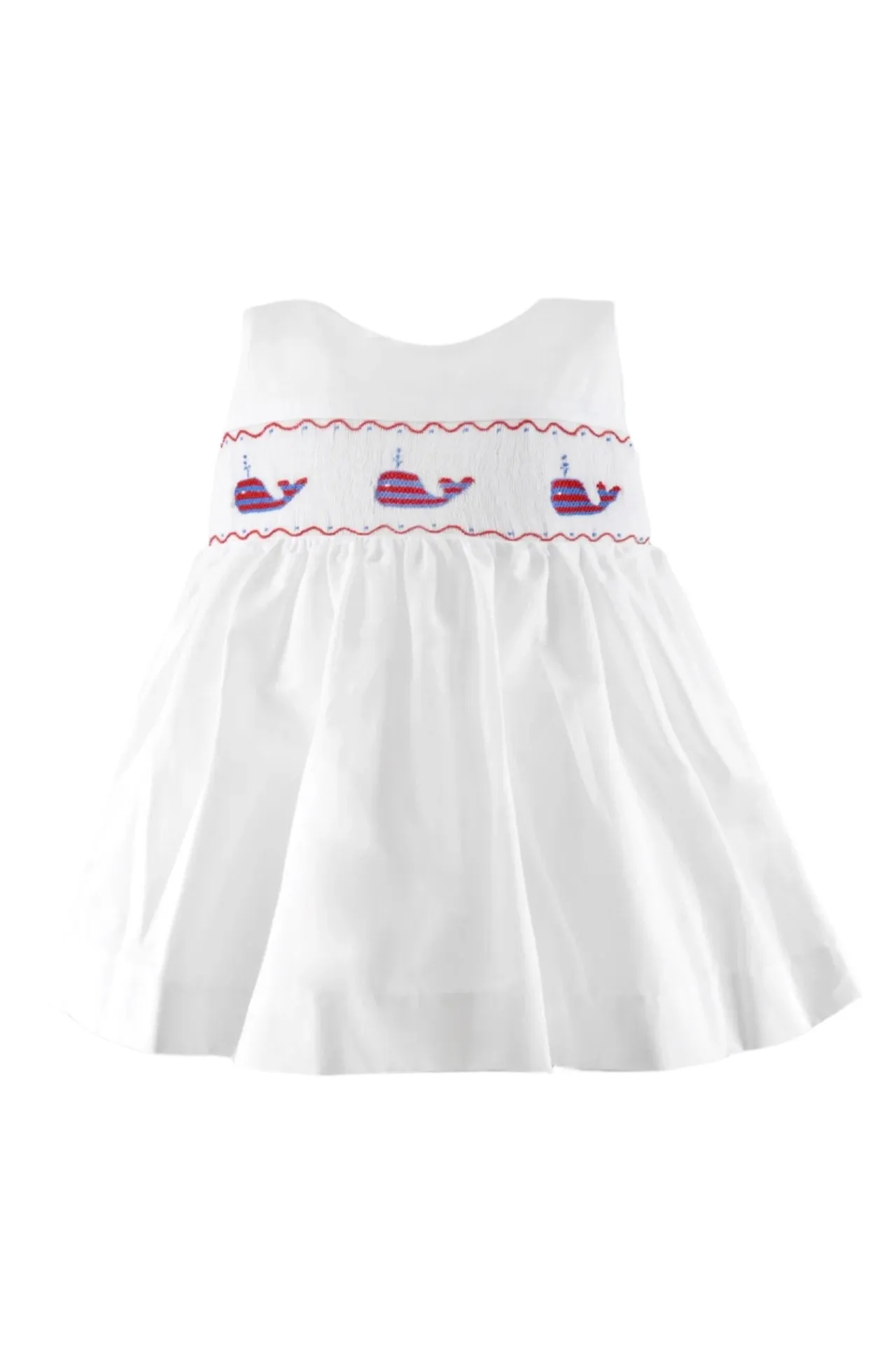 20109-Smocked Whale of USA Baby Girl Sleeveless Dress
