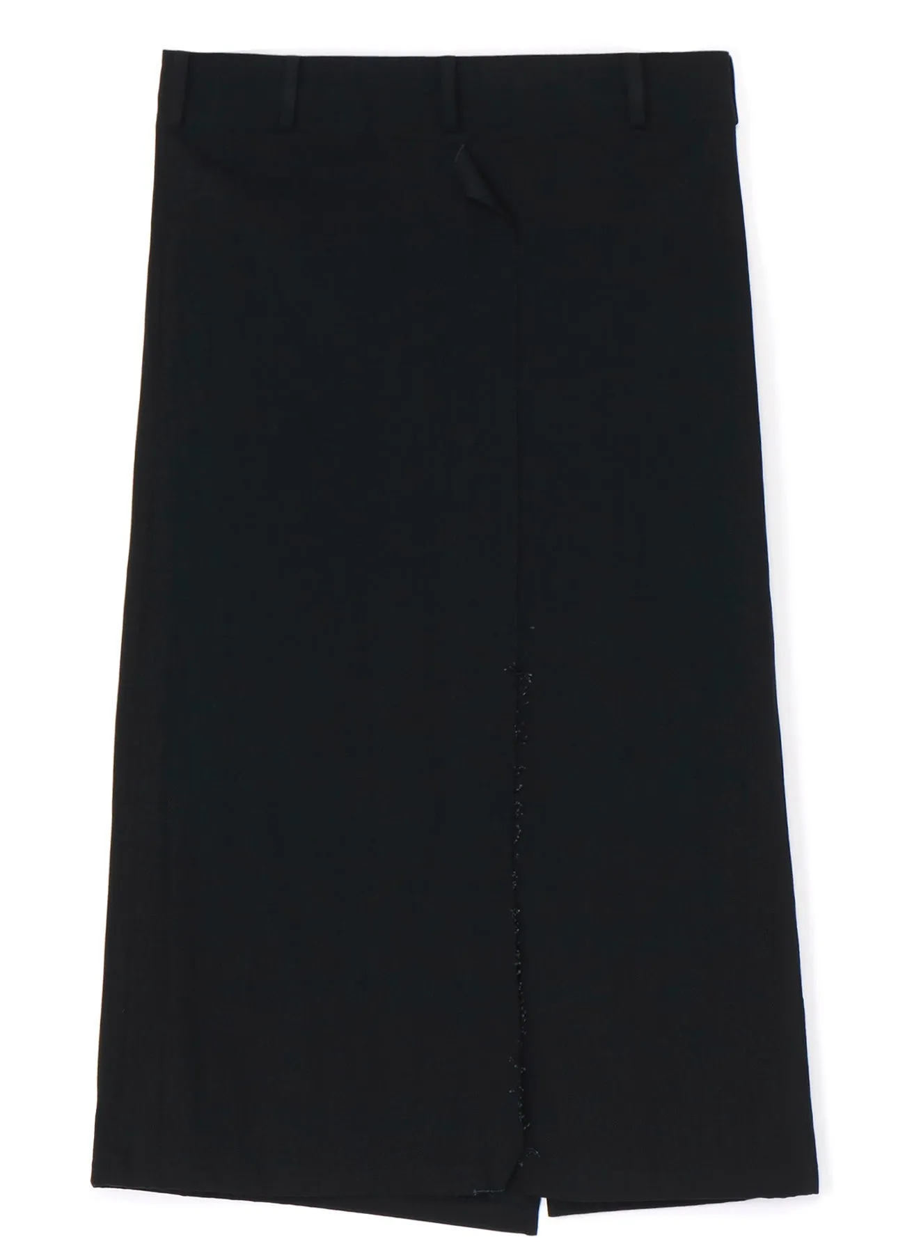 7.6OZ UNEVEN YARN DENIM BELTED WRAP SKIRT