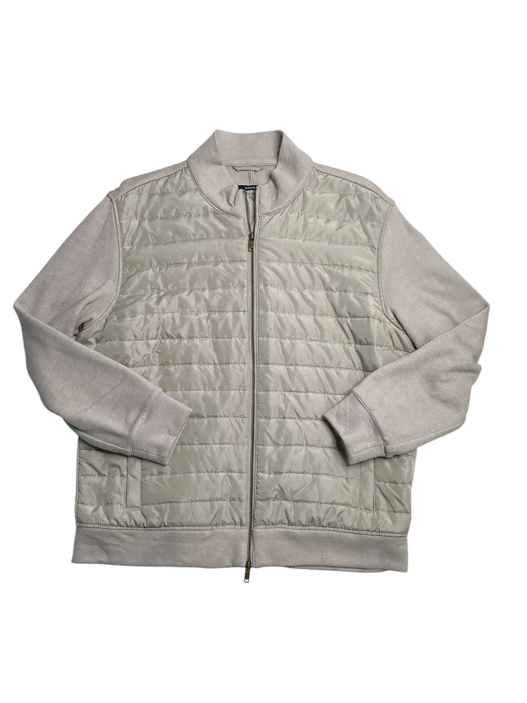 Alfani Mens Bomber Jacket Coat Large Grey Solid