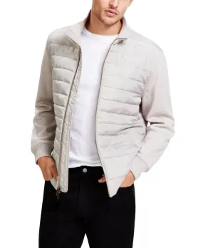 Alfani Mens Bomber Jacket Coat Large Grey Solid