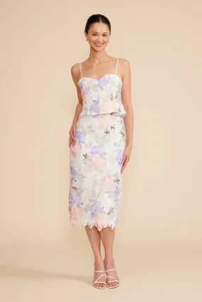 ALISYN LACE MIDI SKIRT-MULTI FLORAL