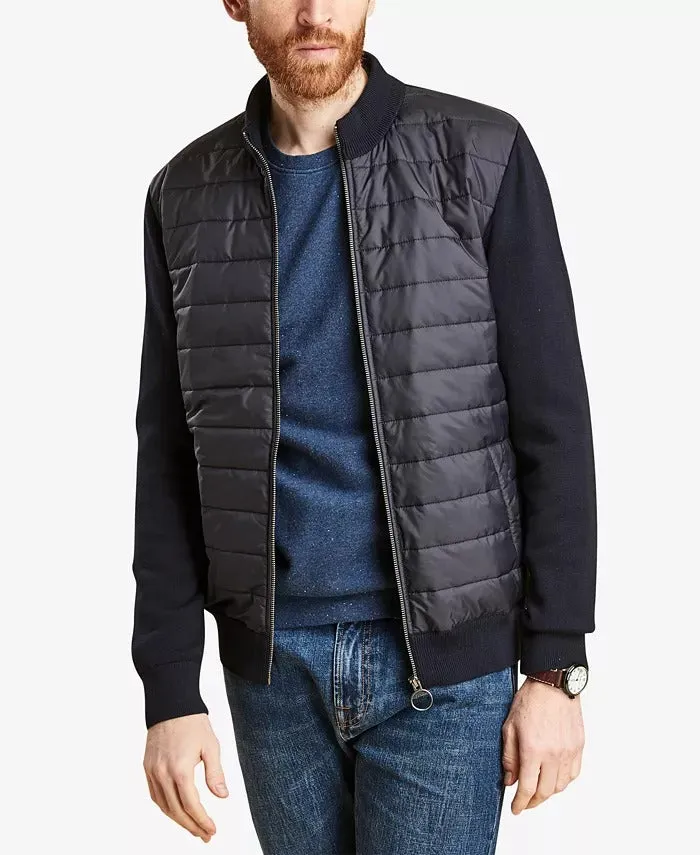 Barbour Mens Mixed Media Jacket Coat XXL Blue Full Zip Solid