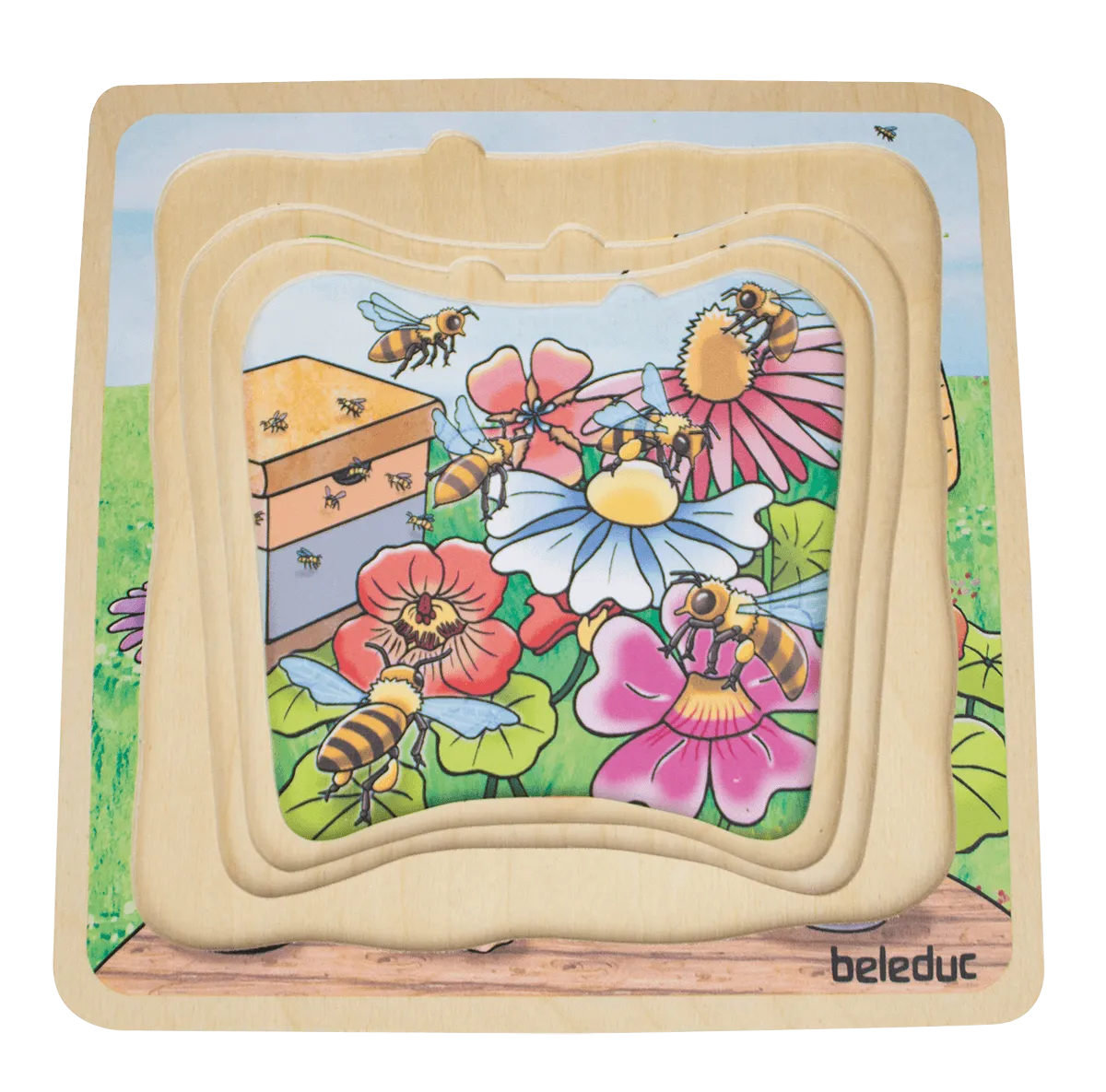 Beleduc Layer-Puzzle Honey Come From 蜂糖從何來-多層情景找找看拼圖
