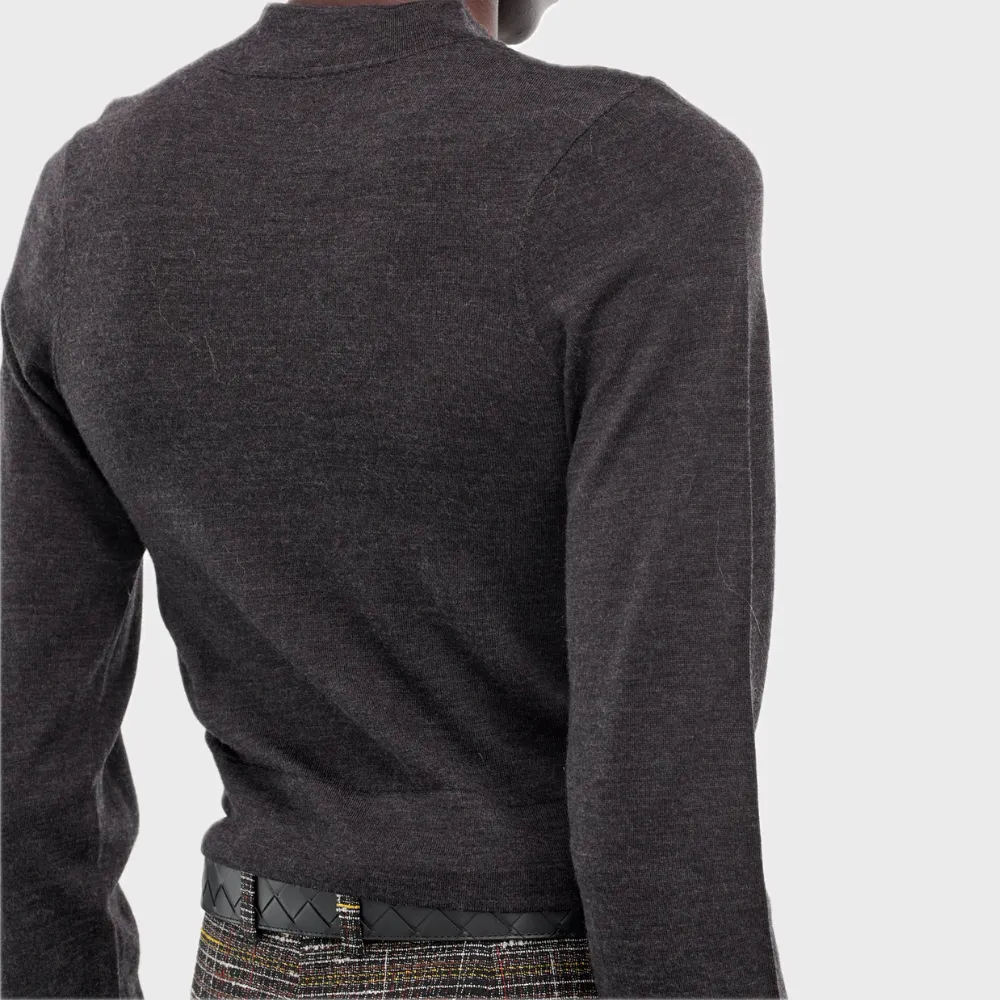 BLACK CREWNECK WOOL JUMPER
