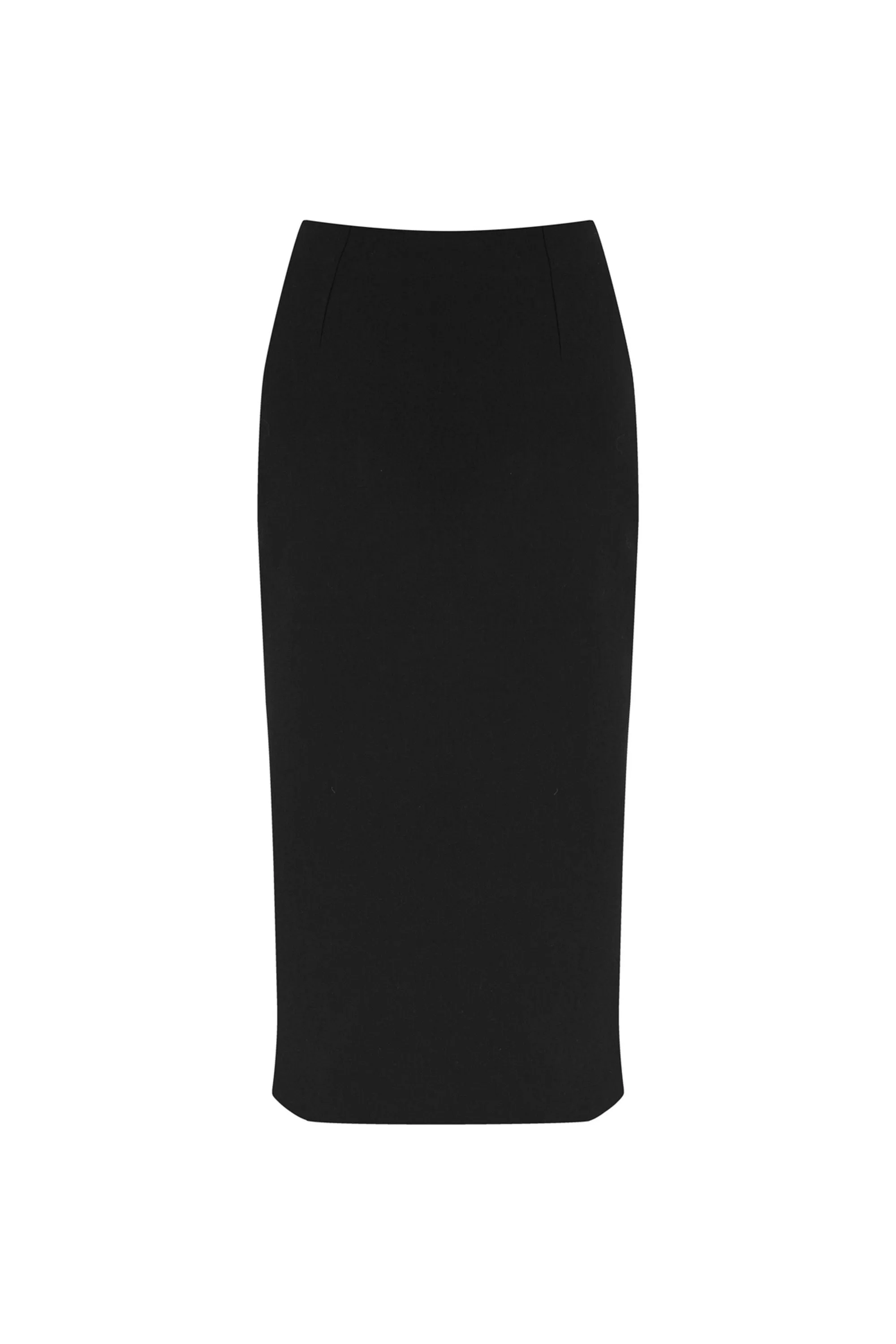 Black Pencil Skirt with Zipper Design