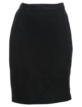 Black Suede Pencil Skirt - M