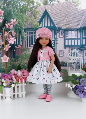 Boston Terrier - dress and sweater set with shoes for Ruby Red Fashion Friends doll