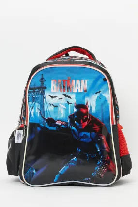 Boys Black And Red Batman Print 16" Backpack