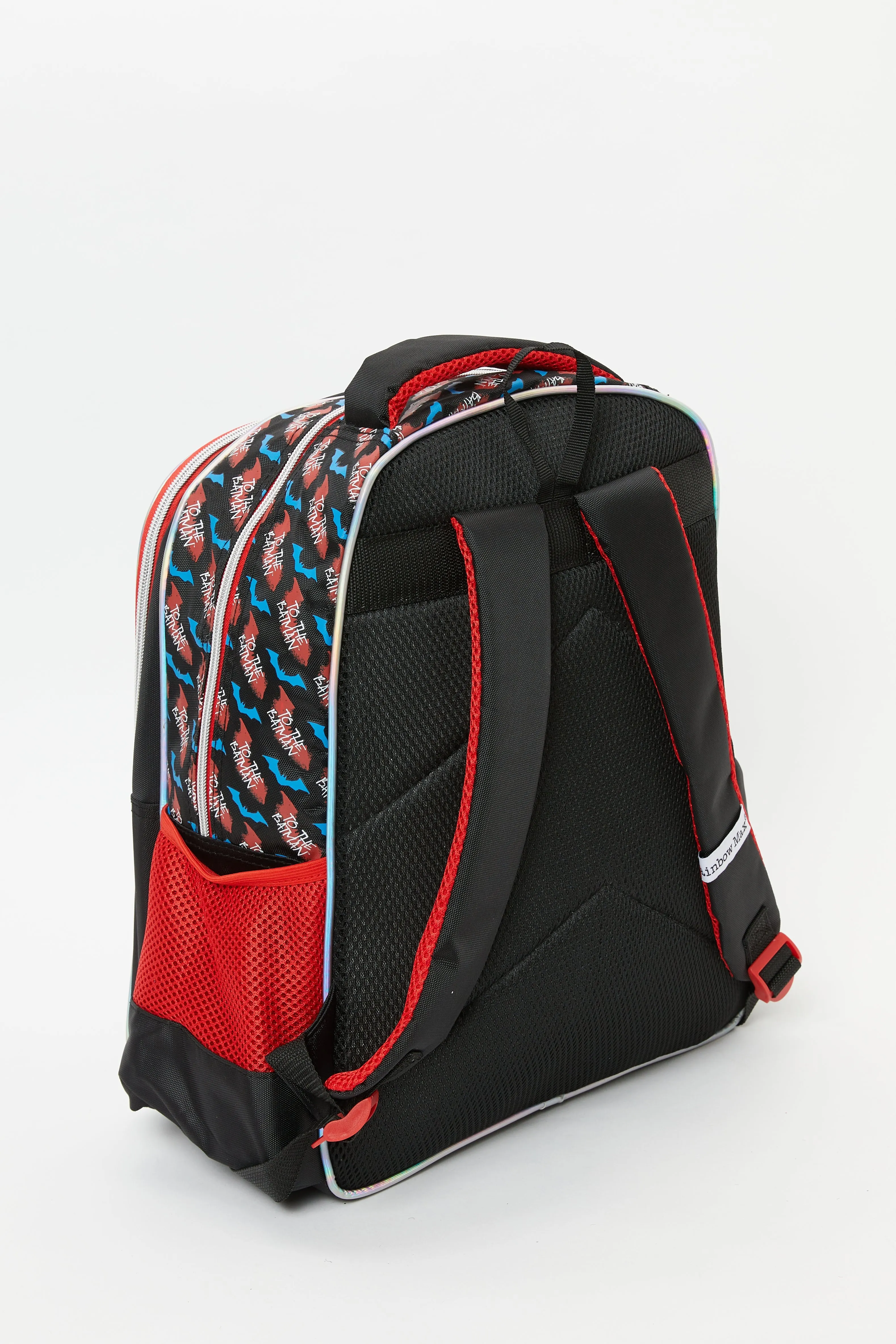 Boys Black And Red Batman Print 16" Backpack