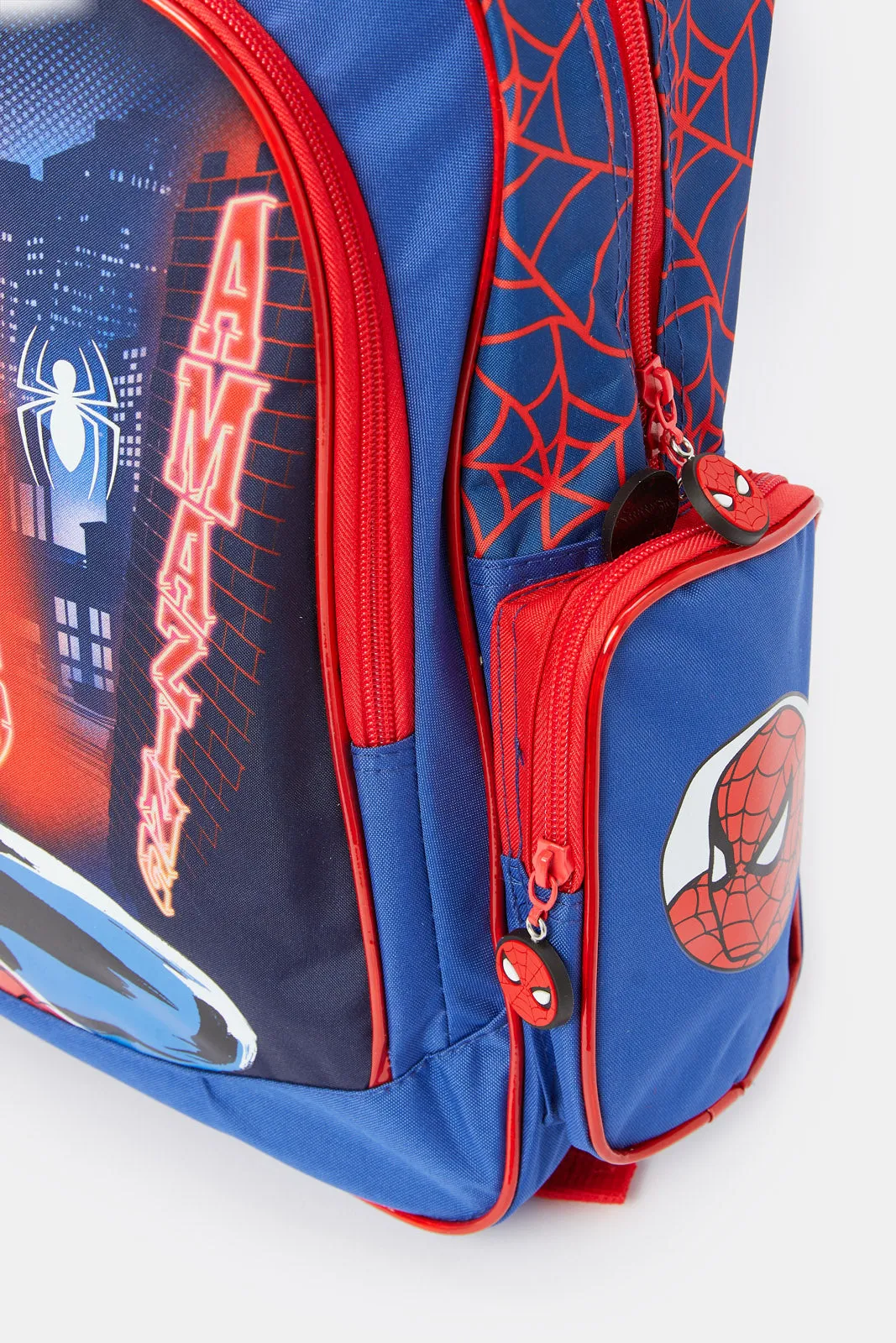 Boys Blue And Red Spider Man Print 16" Backpack