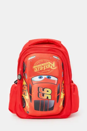 Boys Red Cars Print 14" Backpack