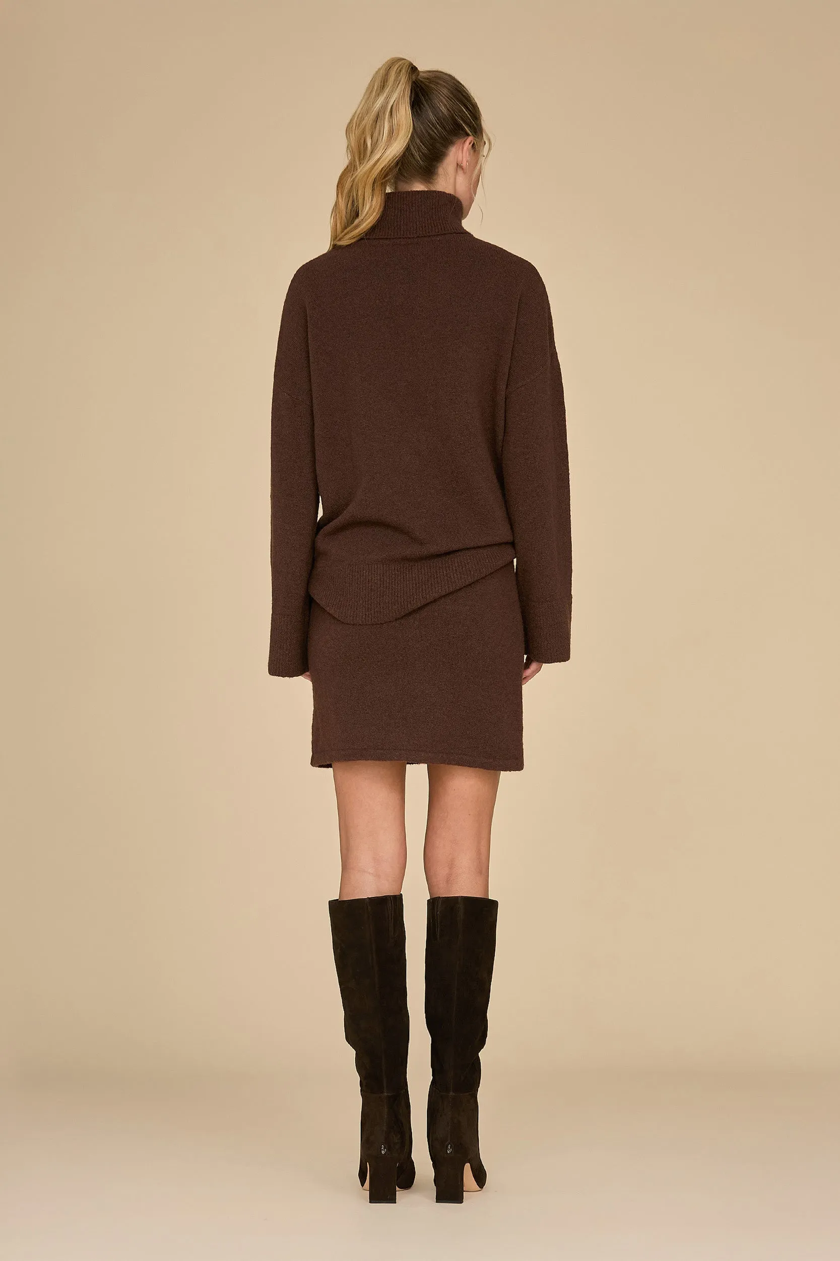 Calista Knit Skirt - Dark Oak