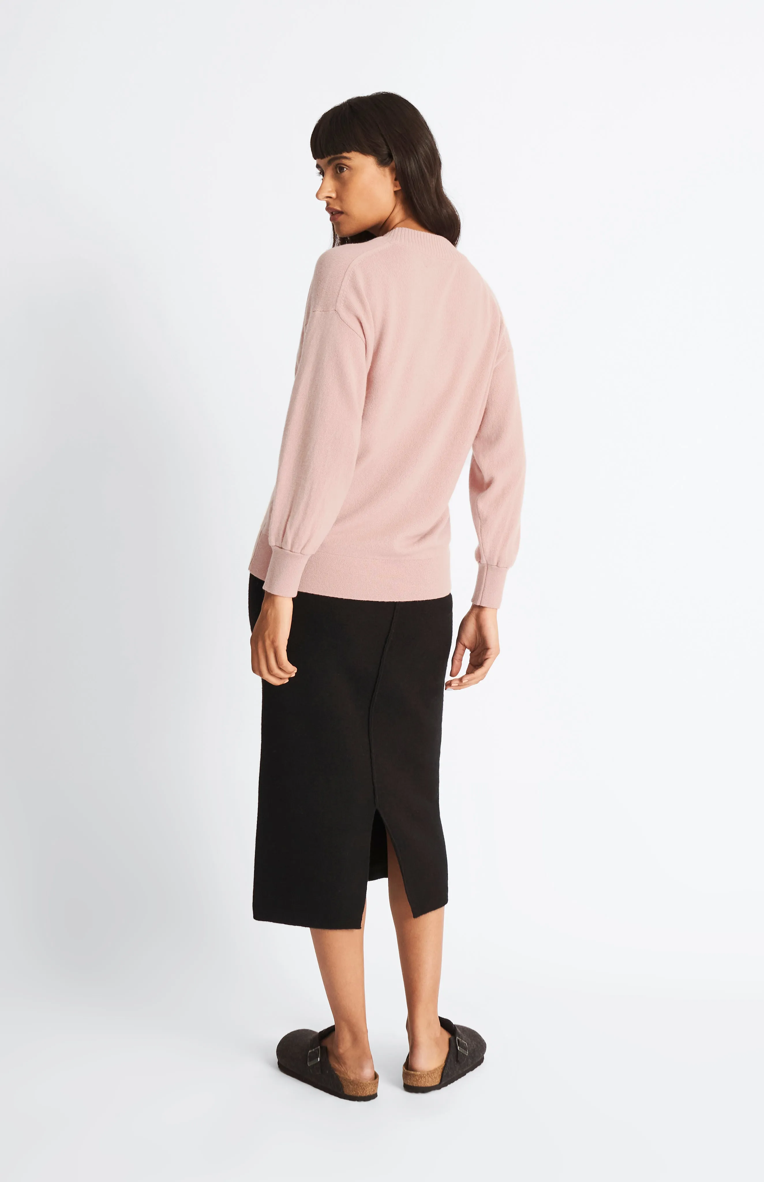 Cashmere Blend Pencil Skirt In Black