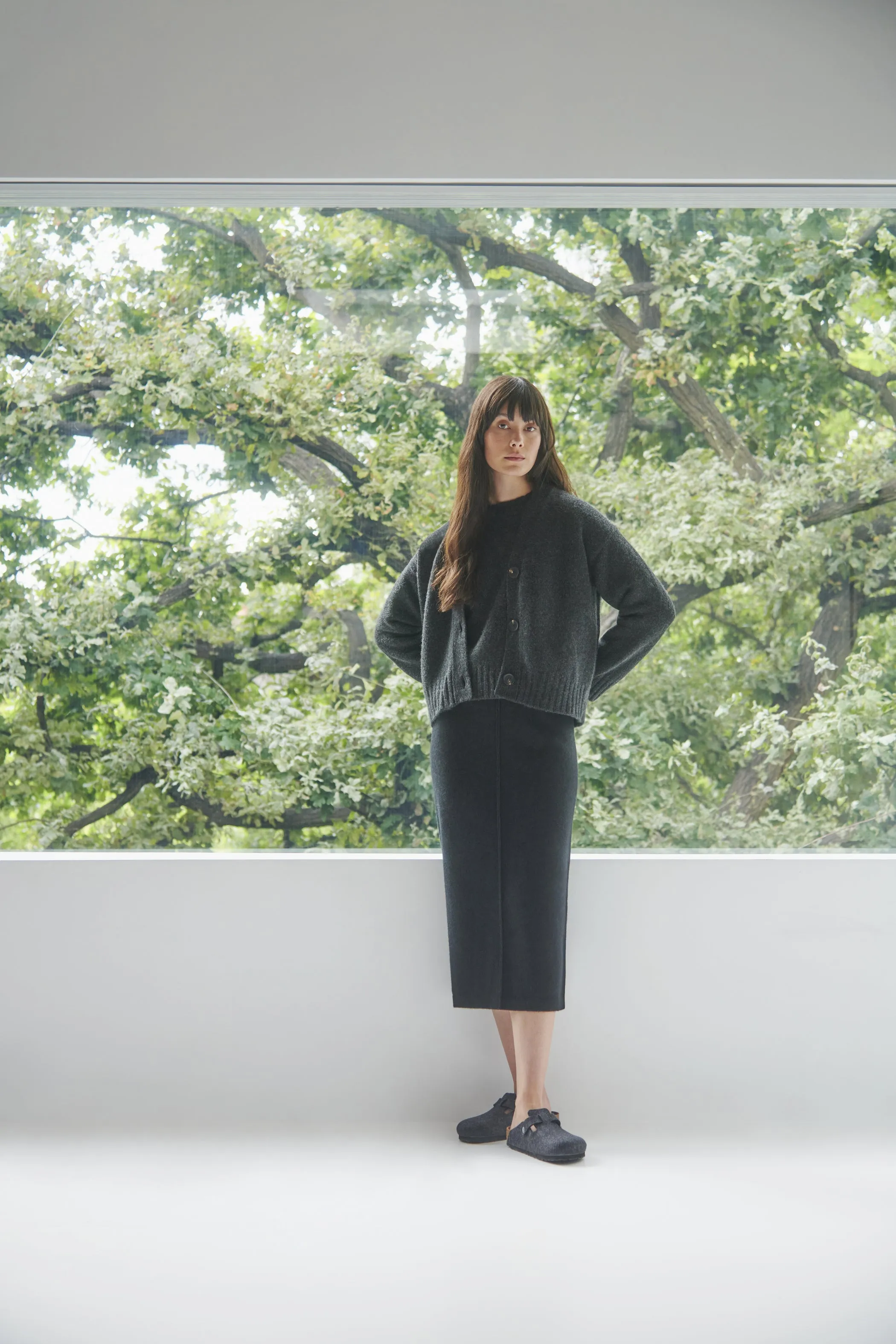 Cashmere Blend Pencil Skirt In Black