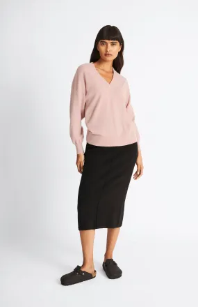 Cashmere Blend Pencil Skirt In Black