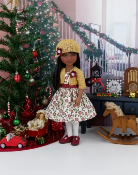 Christmas Splendor - dress and sweater set with shoes for Ruby Red Fashion Friends doll