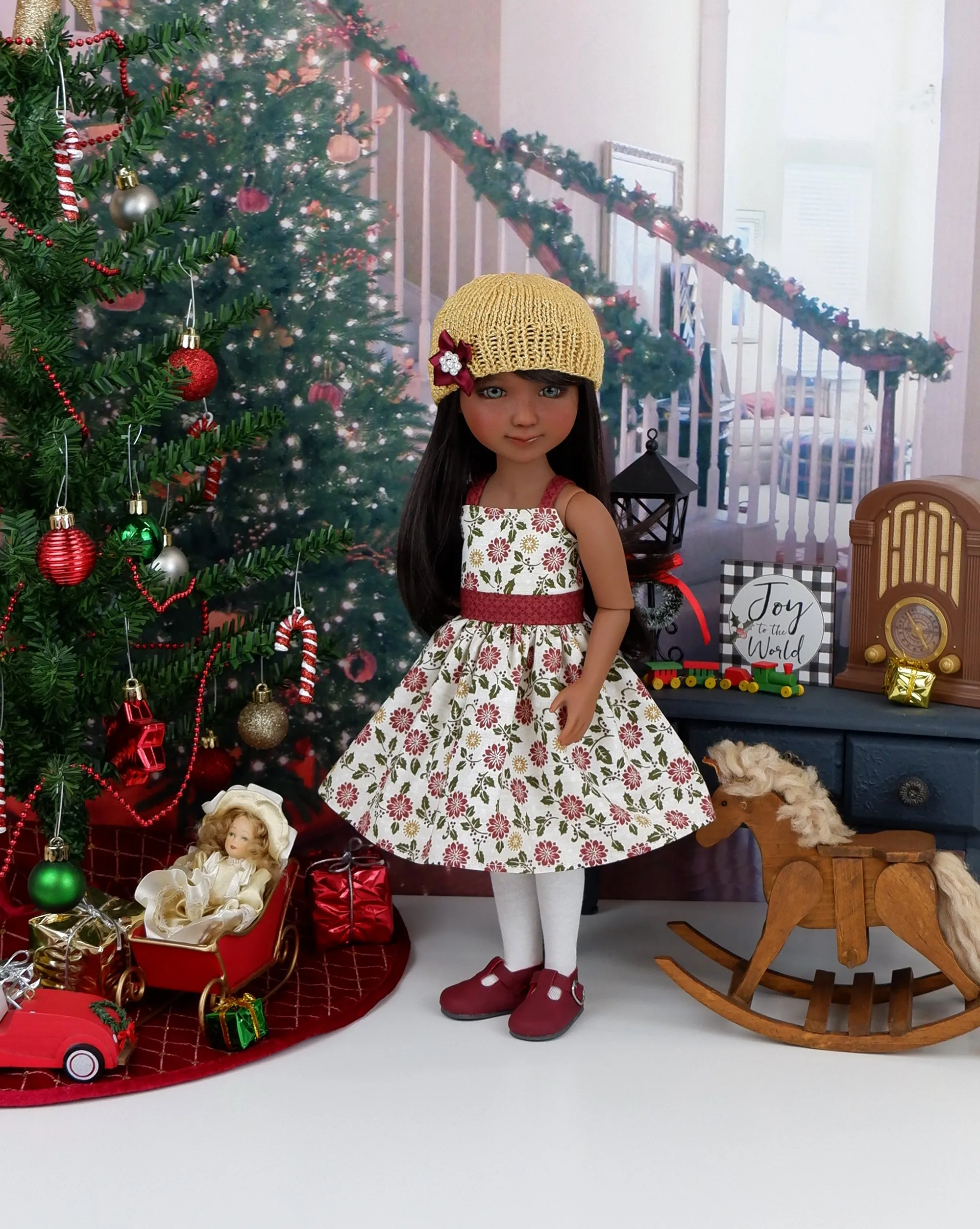 Christmas Splendor - dress and sweater set with shoes for Ruby Red Fashion Friends doll