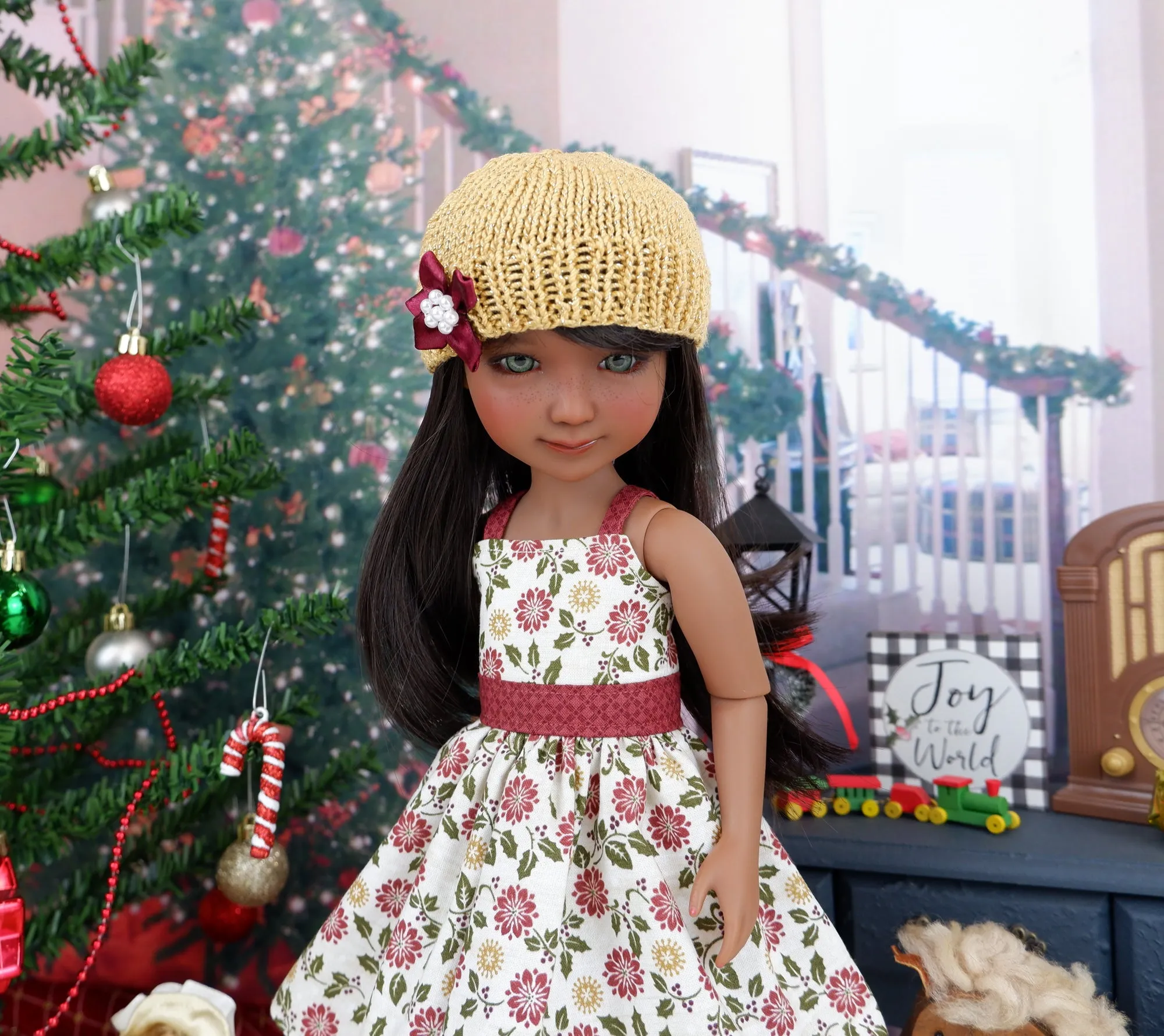Christmas Splendor - dress and sweater set with shoes for Ruby Red Fashion Friends doll