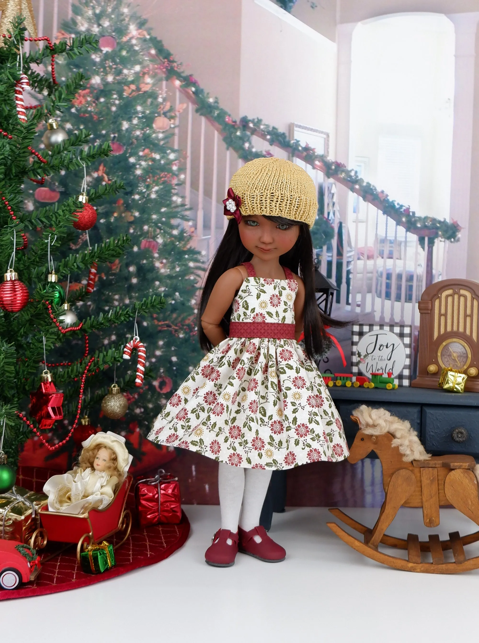 Christmas Splendor - dress and sweater set with shoes for Ruby Red Fashion Friends doll