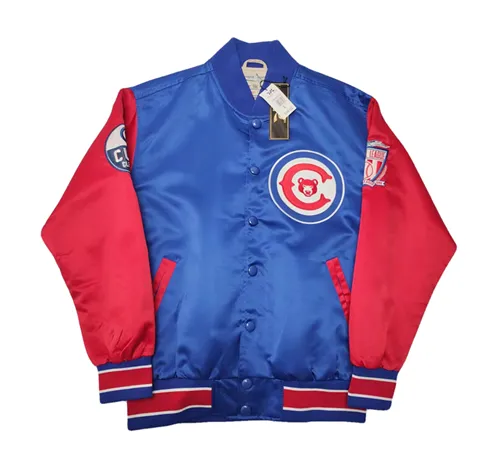 CLEVELAND BEARS NATIONAL LEAGUE BASEBALL BOMBER JACKET IN RED BLUE