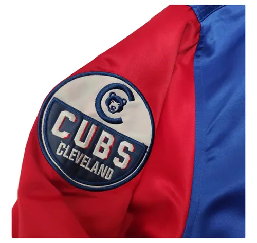 CLEVELAND BEARS NATIONAL LEAGUE BASEBALL BOMBER JACKET IN RED BLUE