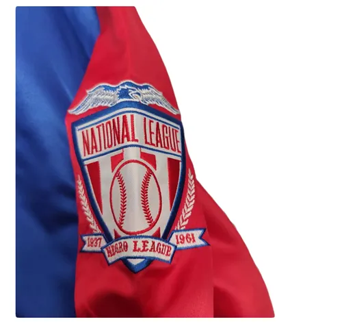 CLEVELAND BEARS NATIONAL LEAGUE BASEBALL BOMBER JACKET IN RED BLUE