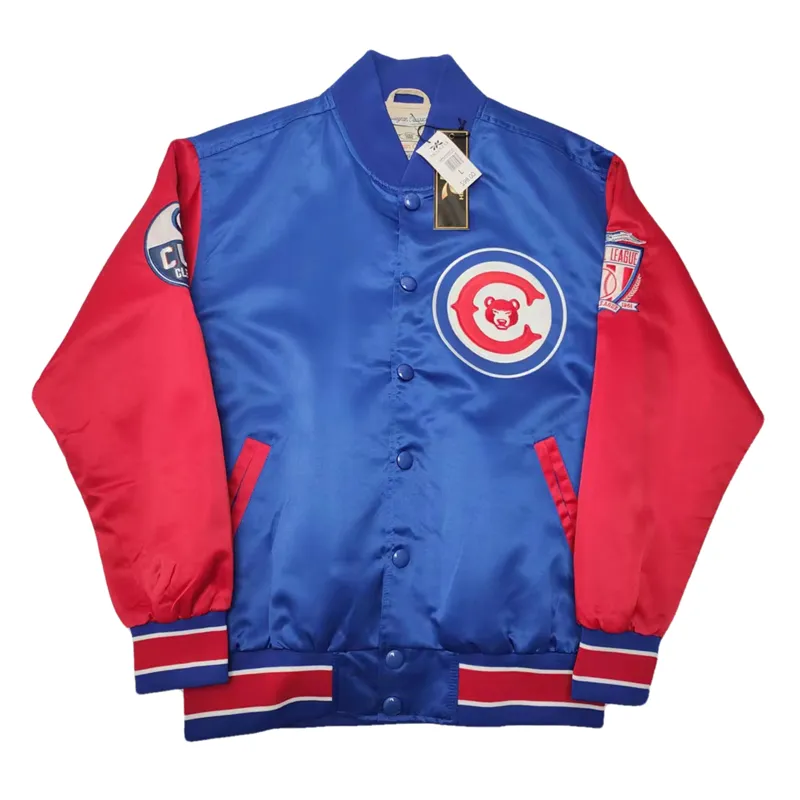 CLEVELAND BEARS NATIONAL LEAGUE BASEBALL BOMBER JACKET IN RED BLUE