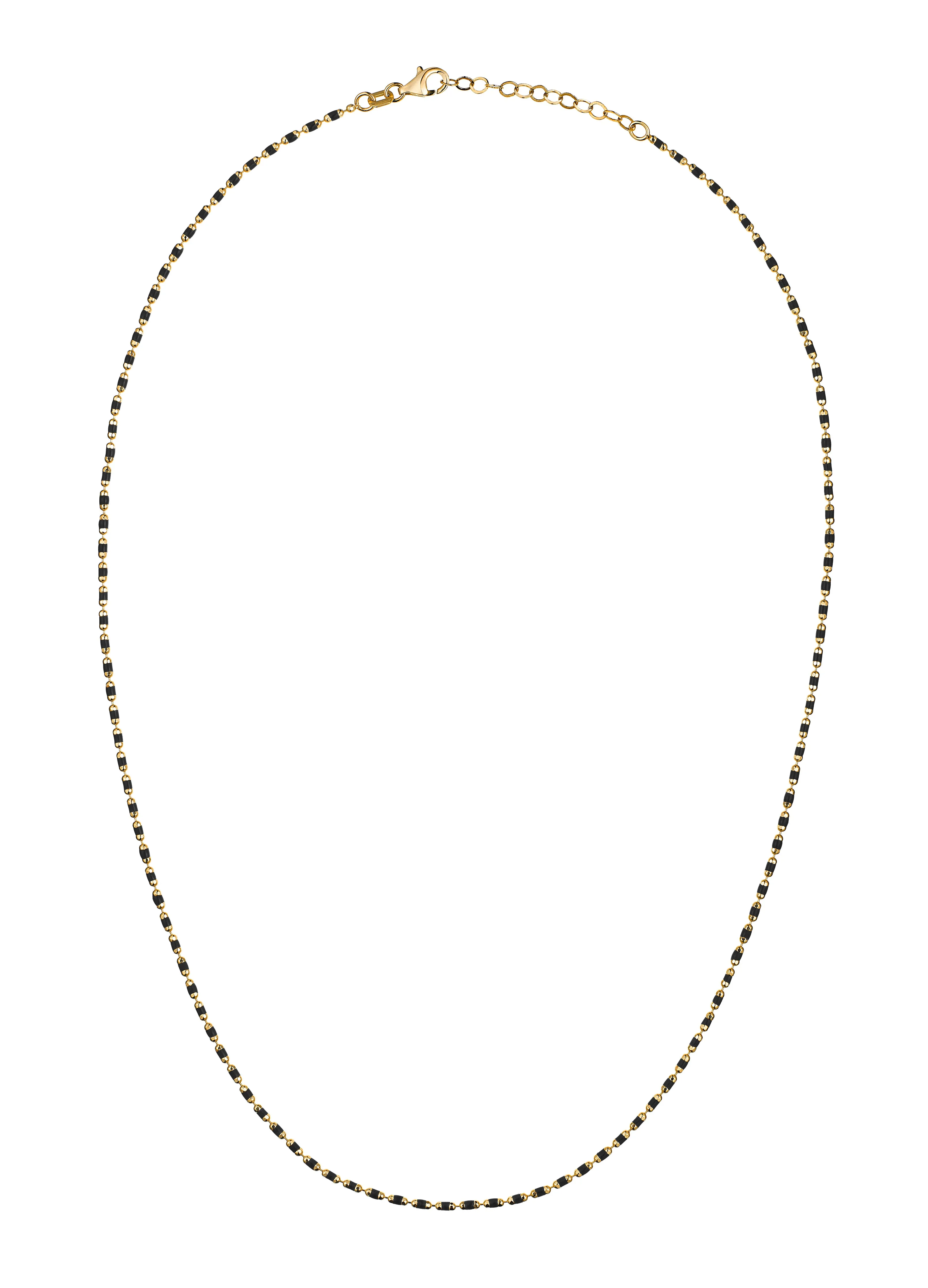 Coral Bit Gold Necklace - Black