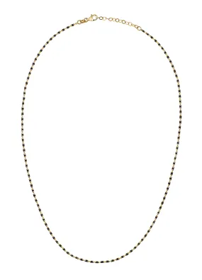 Coral Bit Gold Necklace - Black