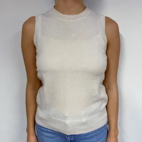 Cream Cashmere Crew Neck Tank Top Small