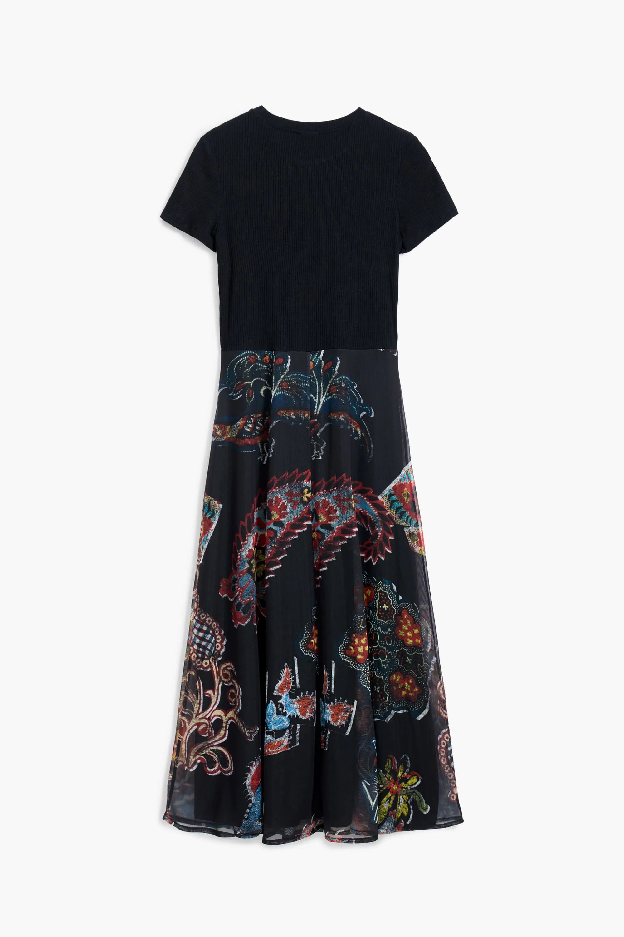 Desigual Paisley Mesh Midi Dress designed by Mr. Christian Lacroix 25SWVK32