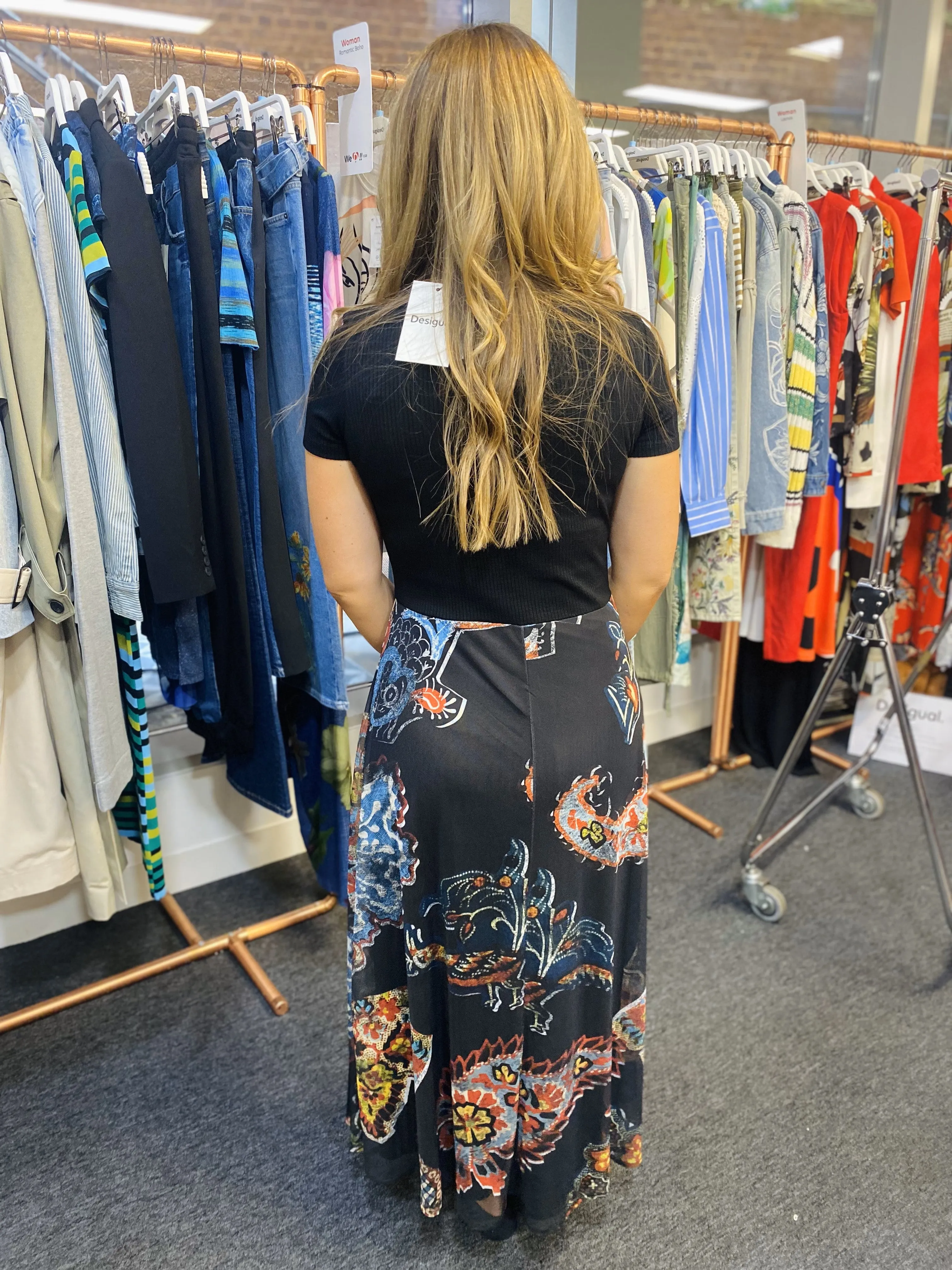Desigual Paisley Mesh Midi Dress designed by Mr. Christian Lacroix 25SWVK32