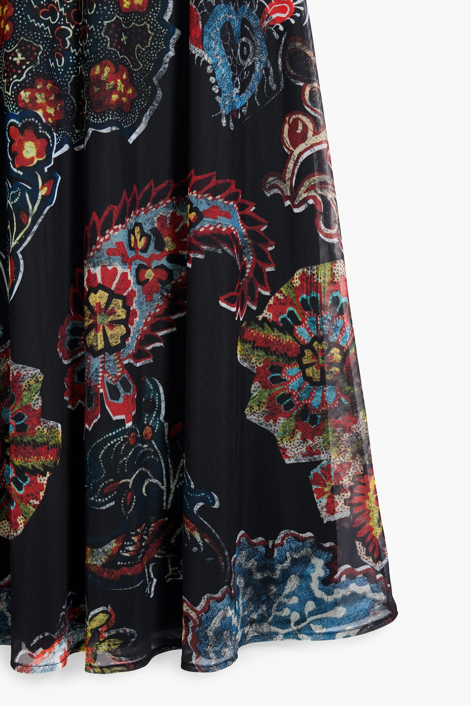 Desigual Paisley Mesh Midi Dress designed by Mr. Christian Lacroix 25SWVK32