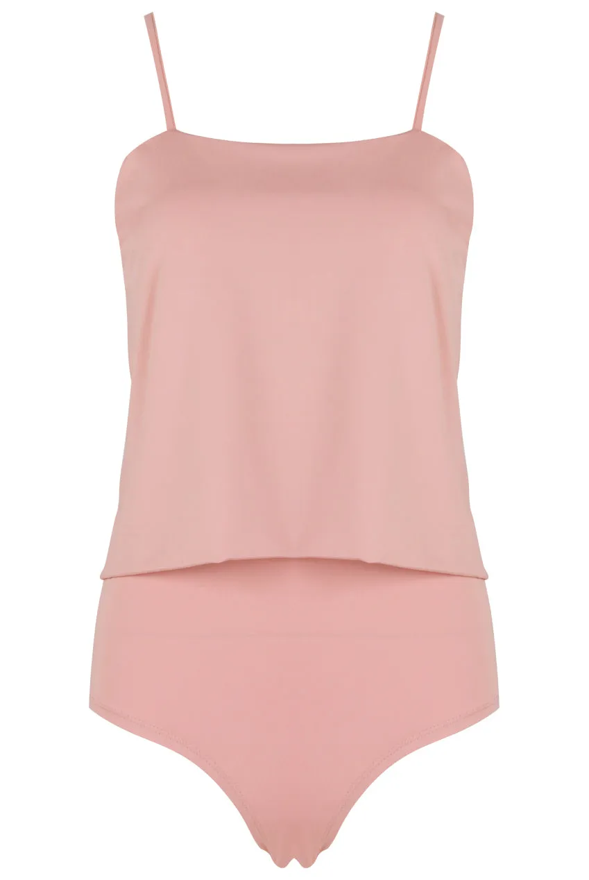 Dual Layer Cami Strap Bodysuit