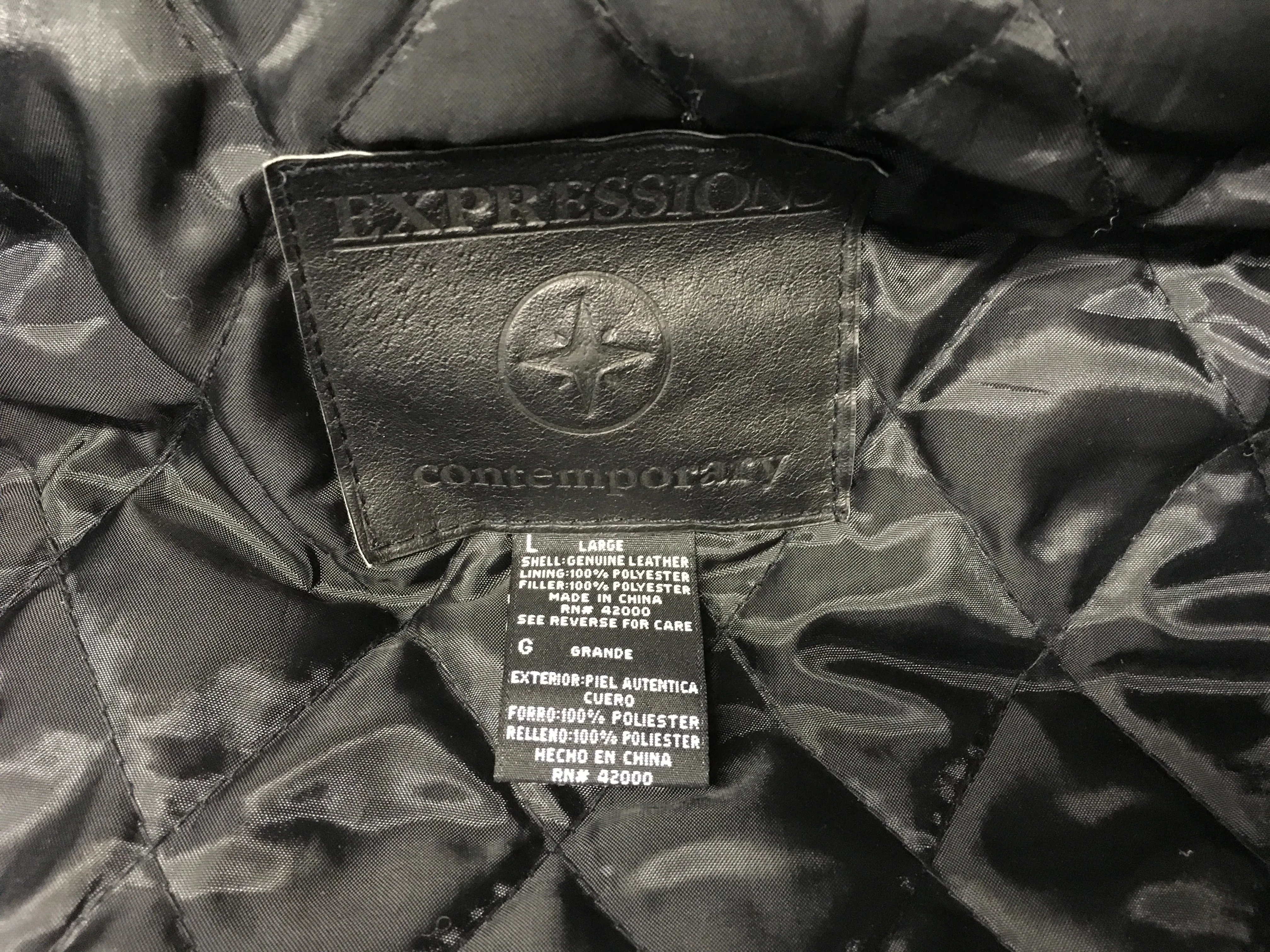 Expressions Genuine leather coat size large pre owned