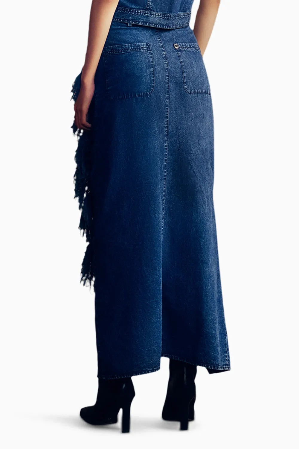 Frayed Denim Skirt