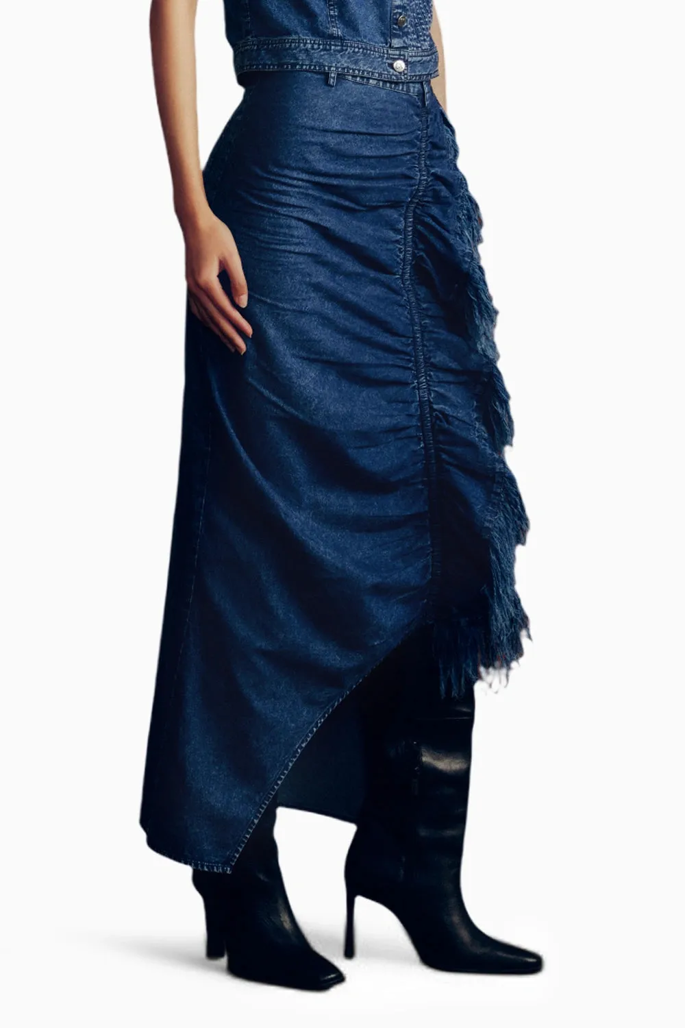 Frayed Denim Skirt