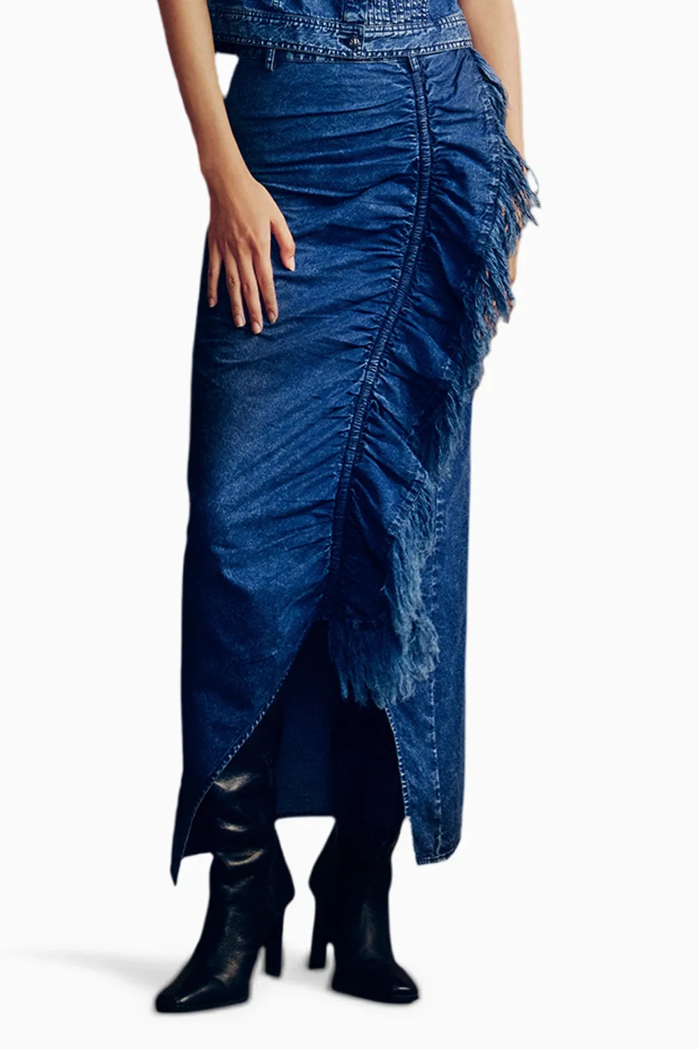 Frayed Denim Skirt