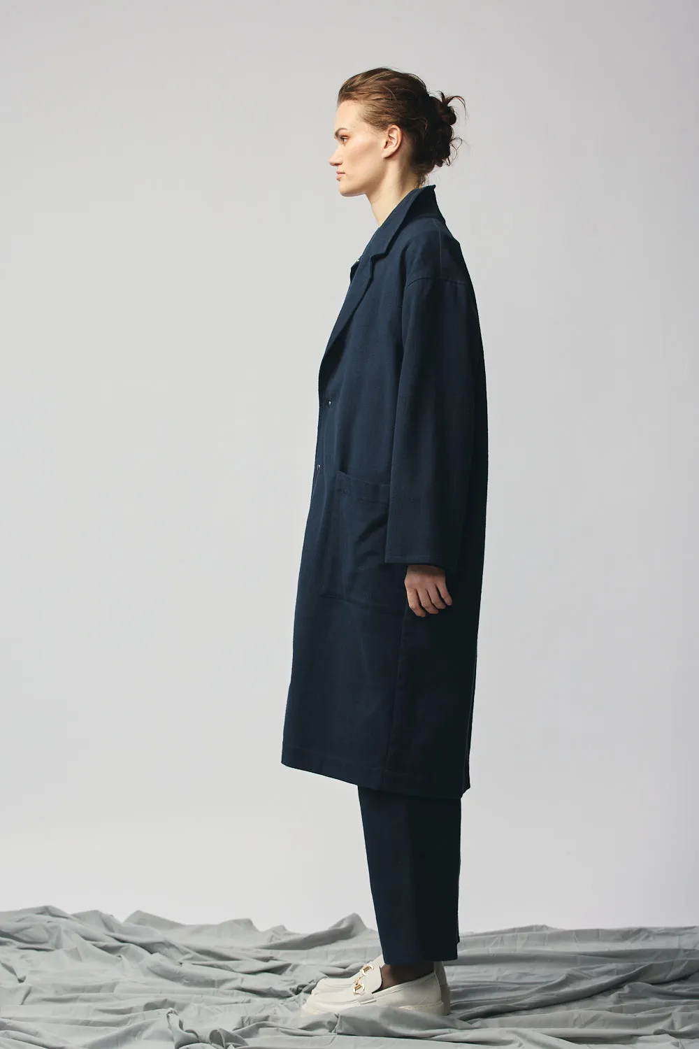 Gender-Neutral Overcoat (Indigo)