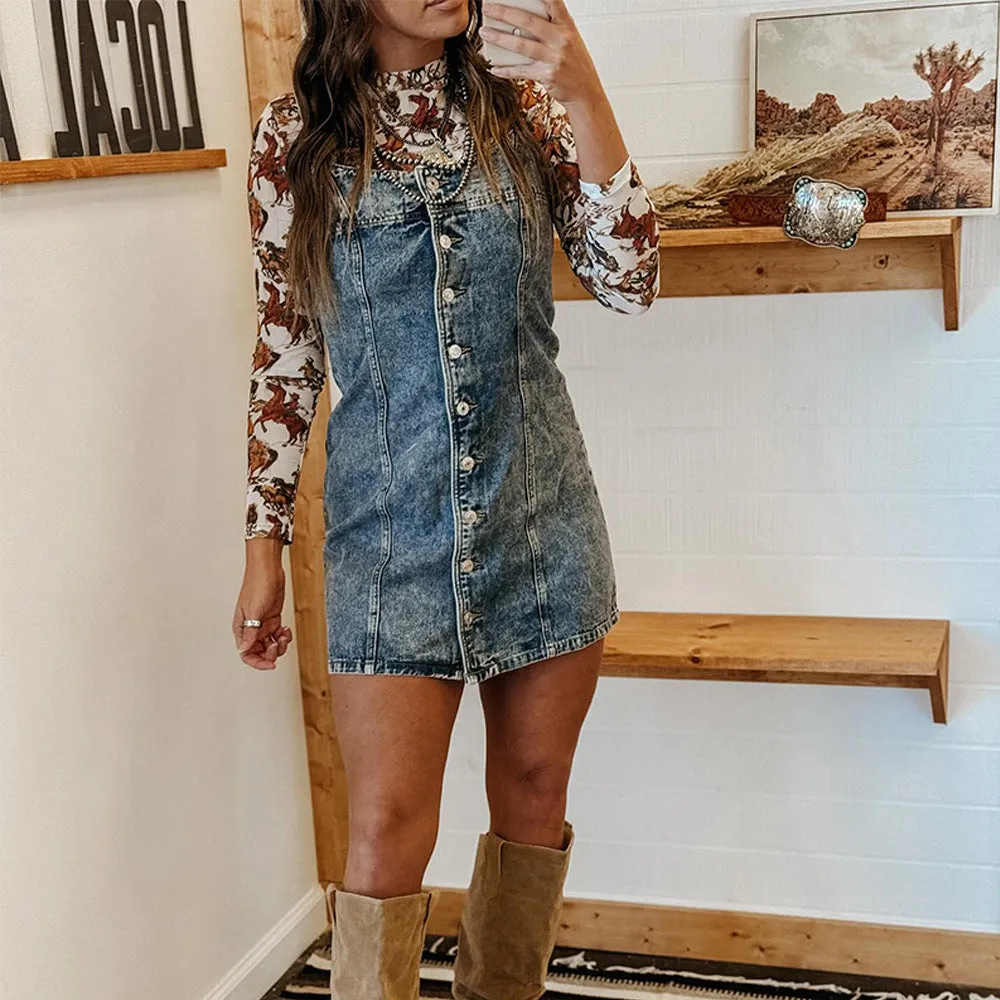 Girlary-shop dress to impress outfits 2024 Early Autumn Sling Distressed Casual Western Style Slim Fit Denim Dress