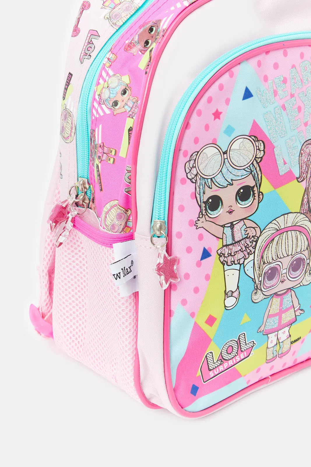 Girls Pink And Blue Lol Surprise Print Backpack
