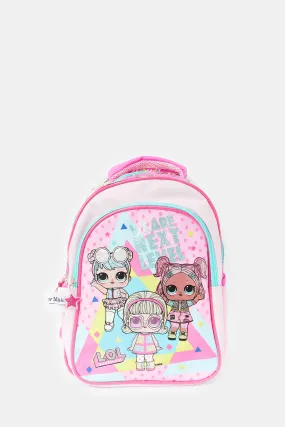 Girls Pink And Blue Lol Surprise Print Backpack