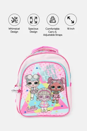 Girls Pink LOL Print Backpack (18 Inch)