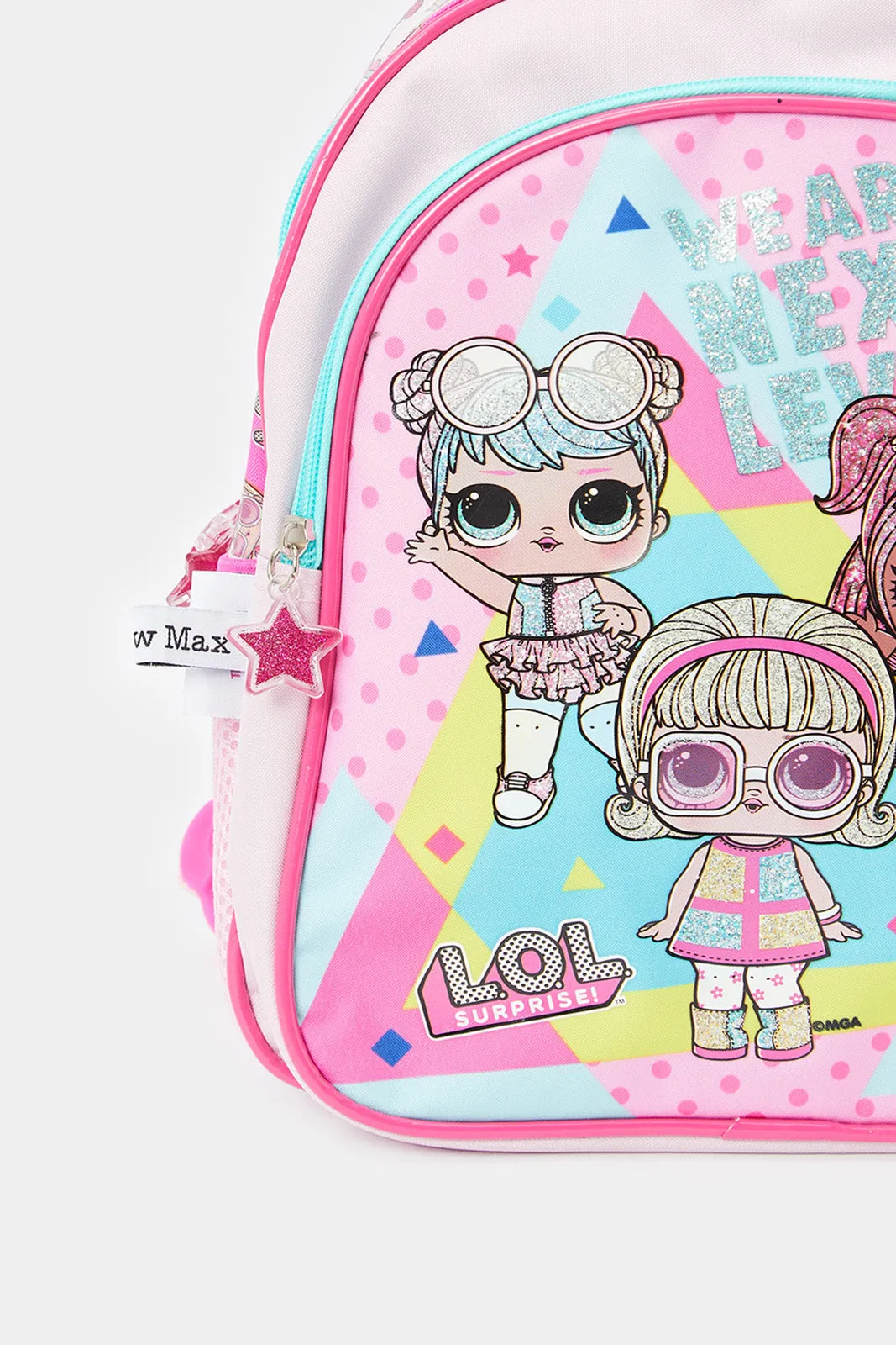 Girls Pink LOL Print Backpack (18 Inch)