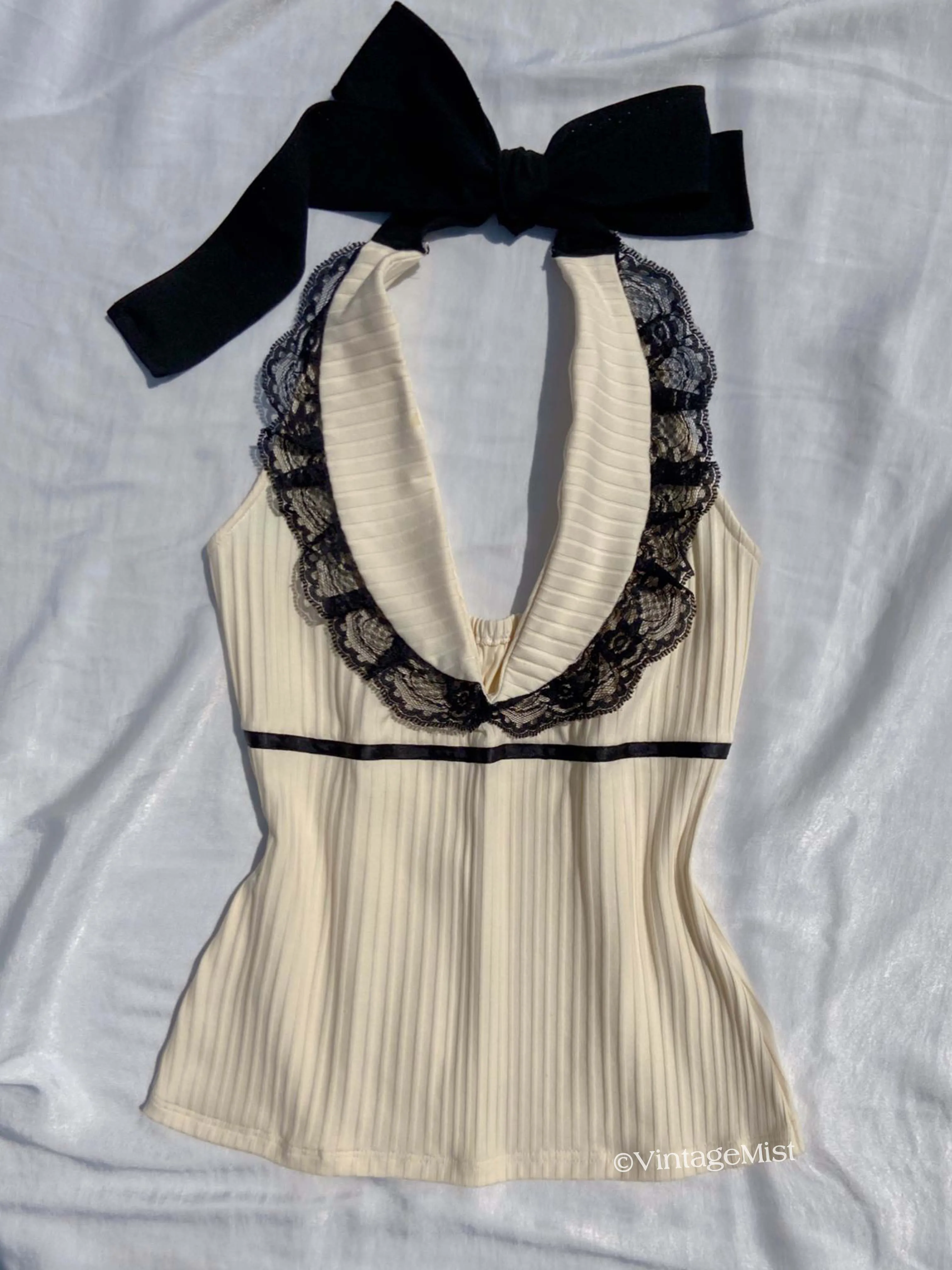 Halter Neck Top Lace Mini Skirt Outfit Set