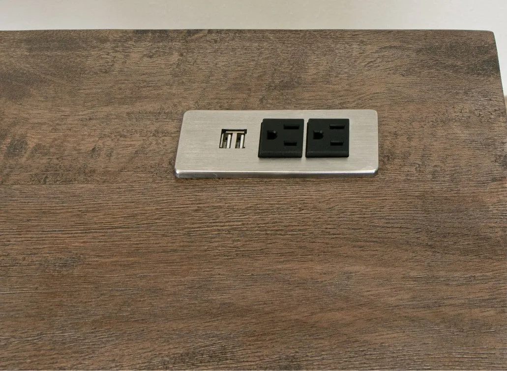 Horizon Rustic Industrial Solid Wood Three Drawer Desk