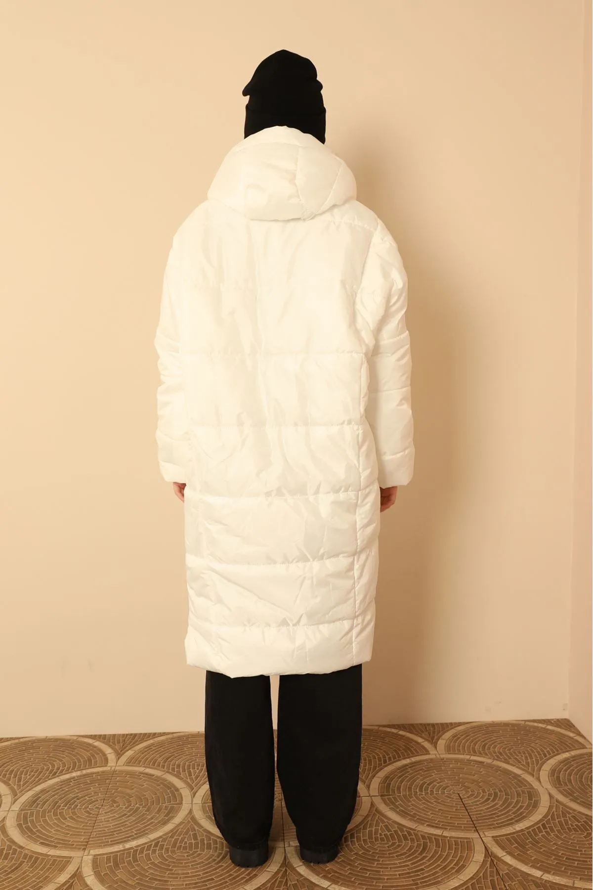 KKT Long Sleeve Oversize Women Coat - White - Baden-Baden