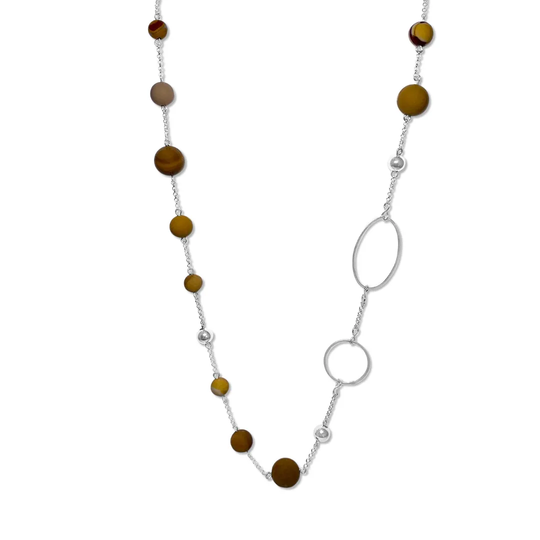 La Pierre Mustard Mookaite Long Necklace