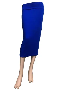 Ladies Stretchy Wiggle Pencil Plain Midi Skirt