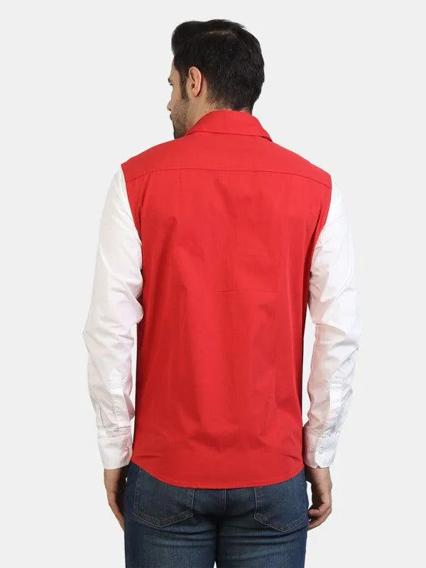 Life Roads full sleeve casual red cotton shirt for Men and boy